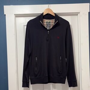 Burberry Dark Gray 1/4 Zip-Up Sweater